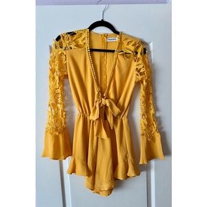 Crochet Long Sleeve Romper